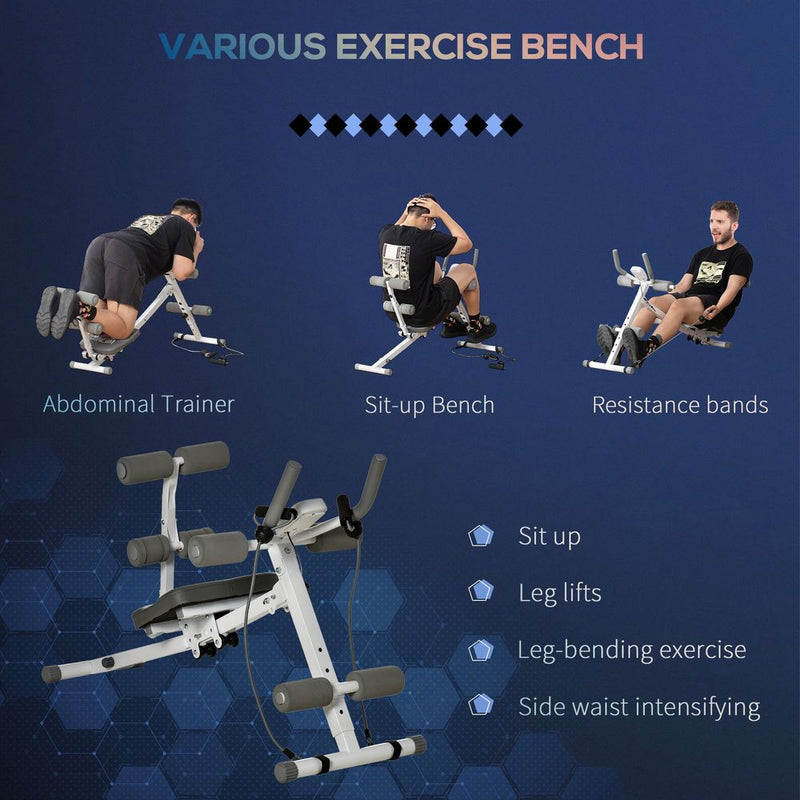 Ultimate Abdominal Trainer: Foldable, Adjustable Steel Frame. Exercise. HOMCOM