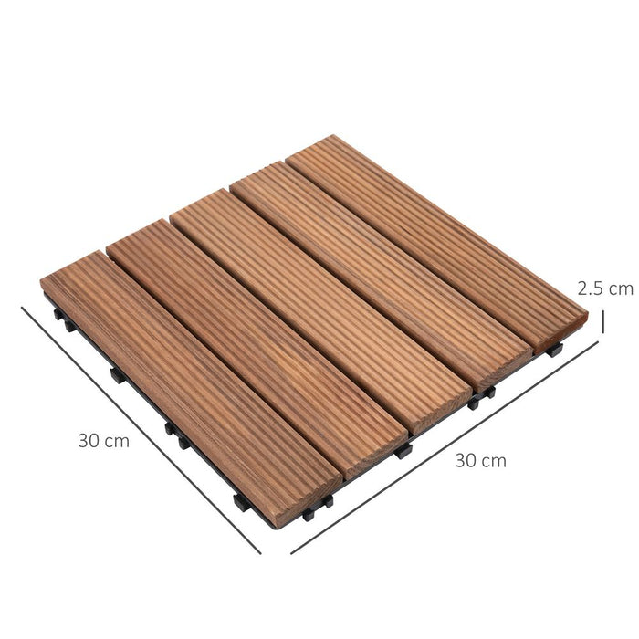 High-Quality 27 Pc Interlocking Wood Deck Tiles - DIY Flooring for Outdoor & Indoor Spaces - Anti-Slip & Water Drainage