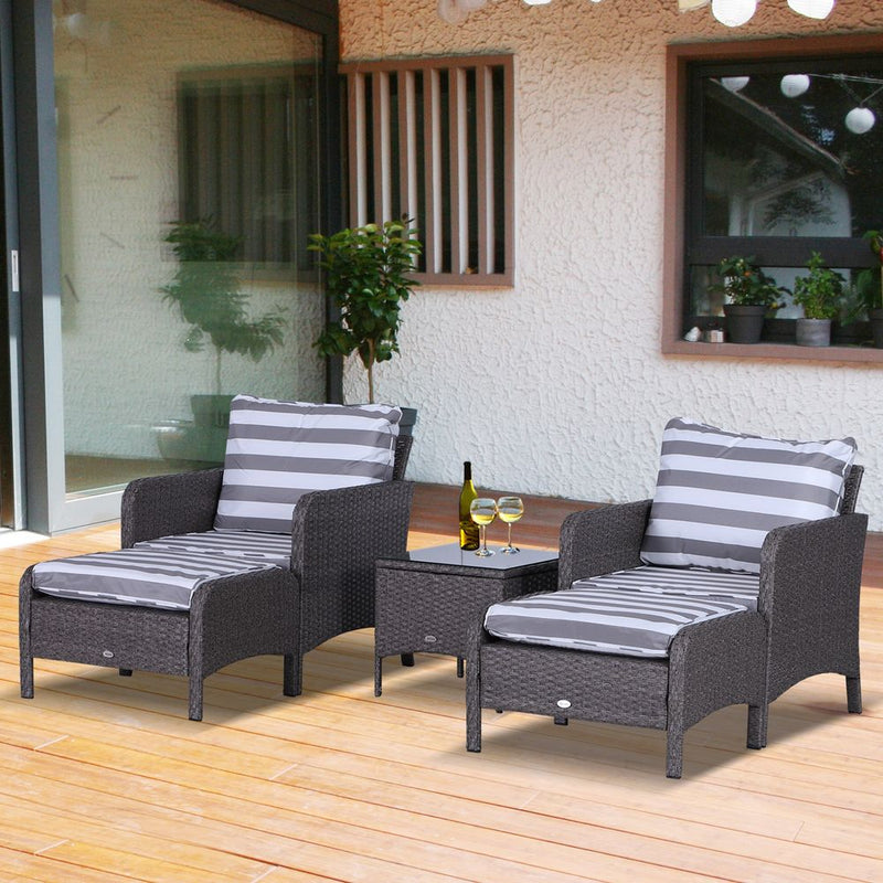 Premium 5-Pc PE Rattan Outdoor Furniture Set