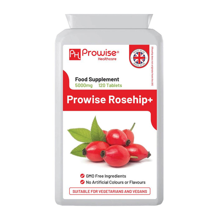 Rosehip Health Prowise - Support Joints, Digestion, and Kidney Function - High Potency 5000mg - Made in UK - Vegan