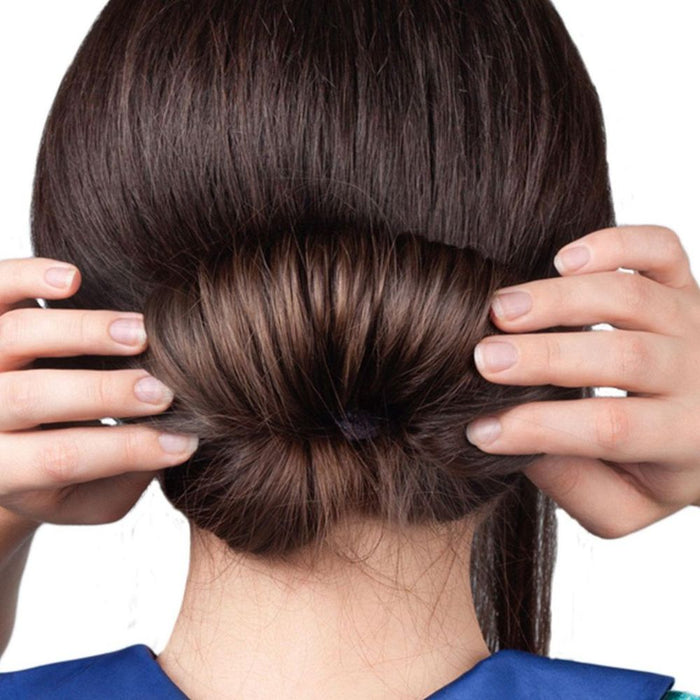 Women's Hair Styling Donut Former - Twist Magic DIY Tool - Perfect for Bun Updo - High Quality"
 
Description: "Create beautiful, neat hair buns in seconds with this lightweight, easy-to-use bun maker. Perfect for all occasions.