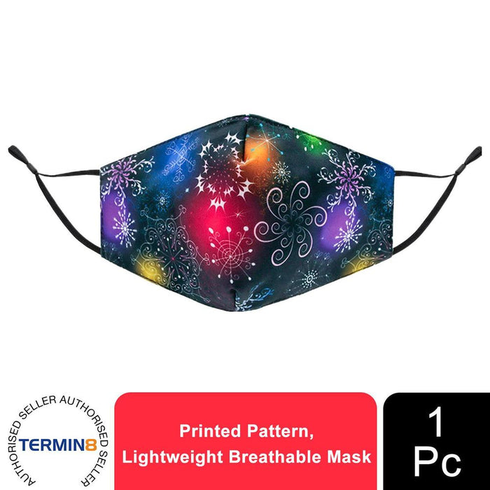 Termin8 Printed Pattern Breathable Mask, Lightweight Design 1