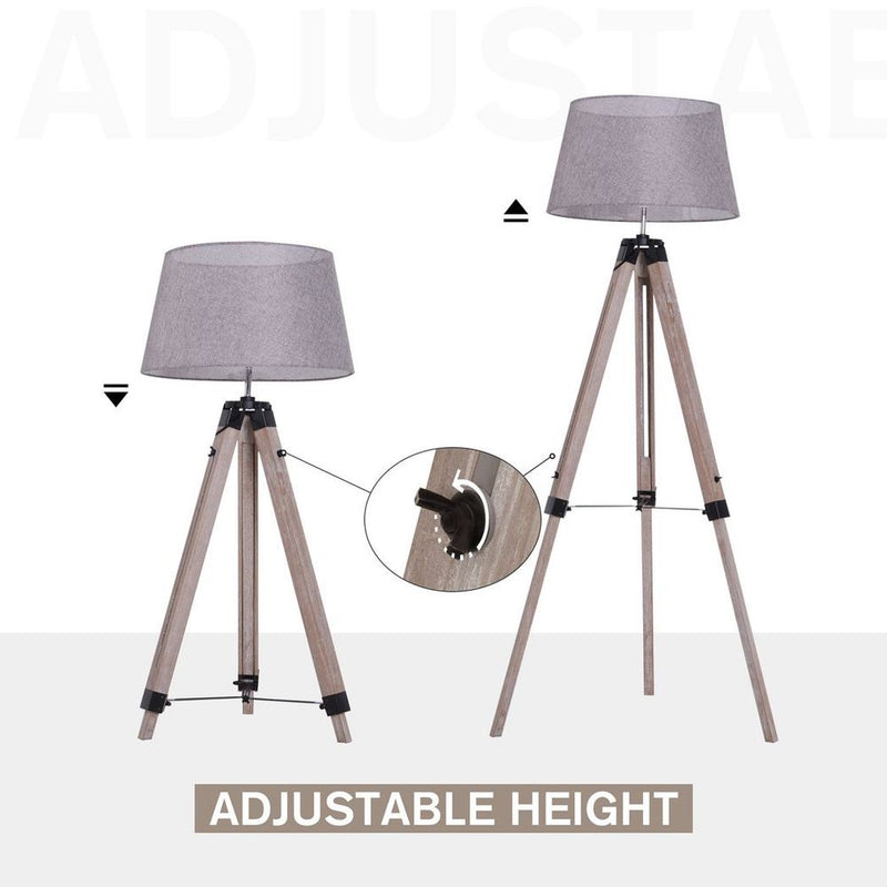 High-Quality Grey Tripod Floor Lamp - Stylish, Stable, and Versatile - Perfect for Any Room! (Bulb not included)