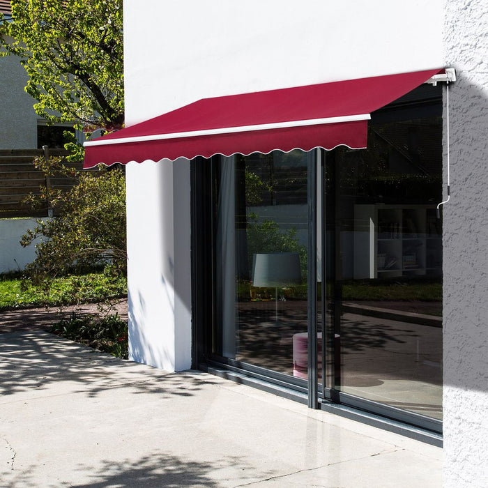 3.5x2.5m Manual Awning Canopy Retractable Sun Shade Shelter Winding Handle