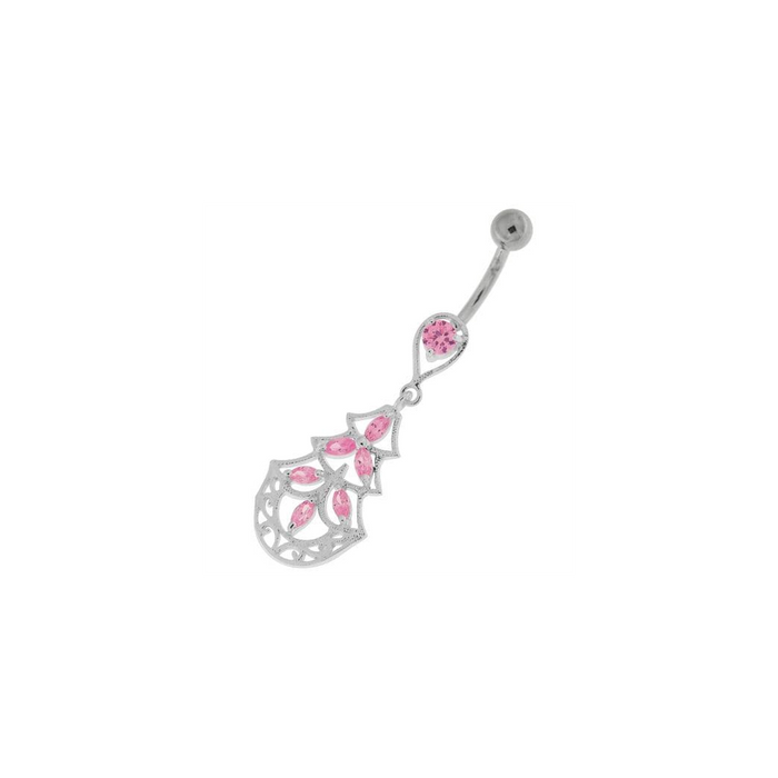 Three Steps Jeweled Chandelier Navel Belly Button Ring