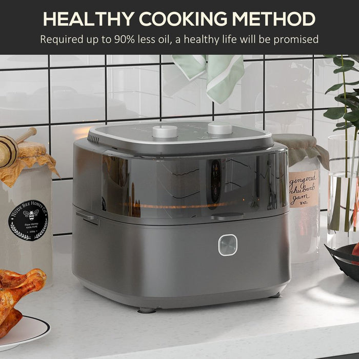 6.5L Airfryer Oven + Recipes | 60-Min Timer | Adjustable Temp 1350W | Professional Quality