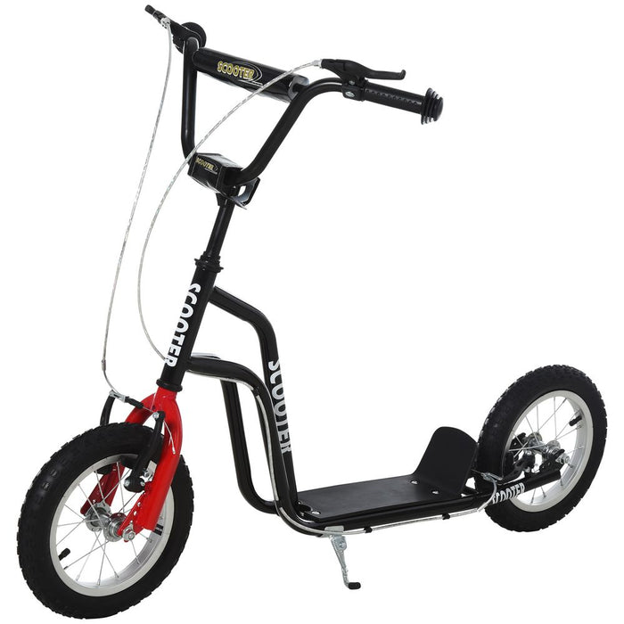 HOMCOM Kids Kick Scooter | Adjustable Handlebar, Inflatable Wheels, Black