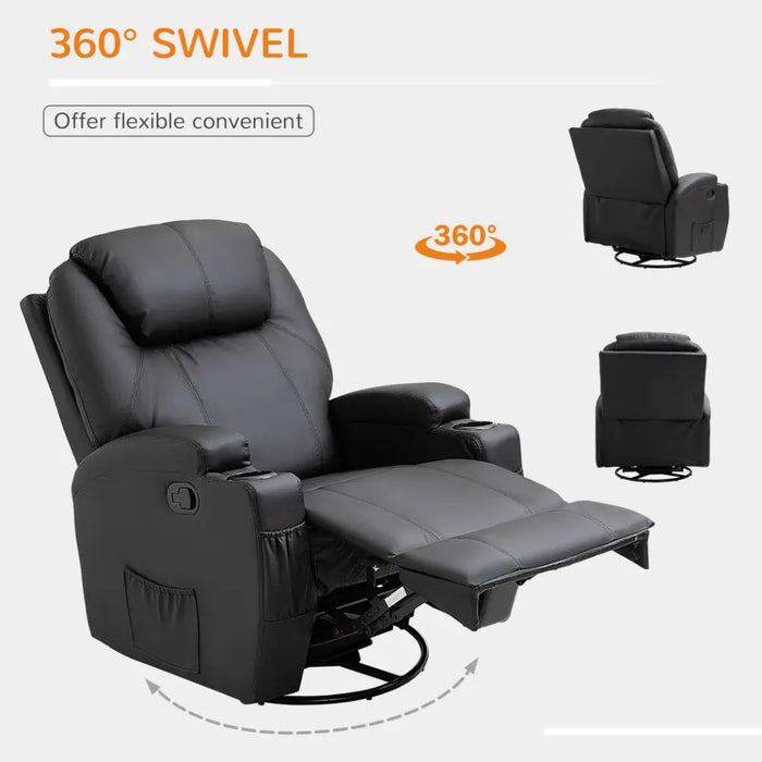 Faux Leather Electric 8-Point Vibration Massage Recliner Sofa Chair with Remote