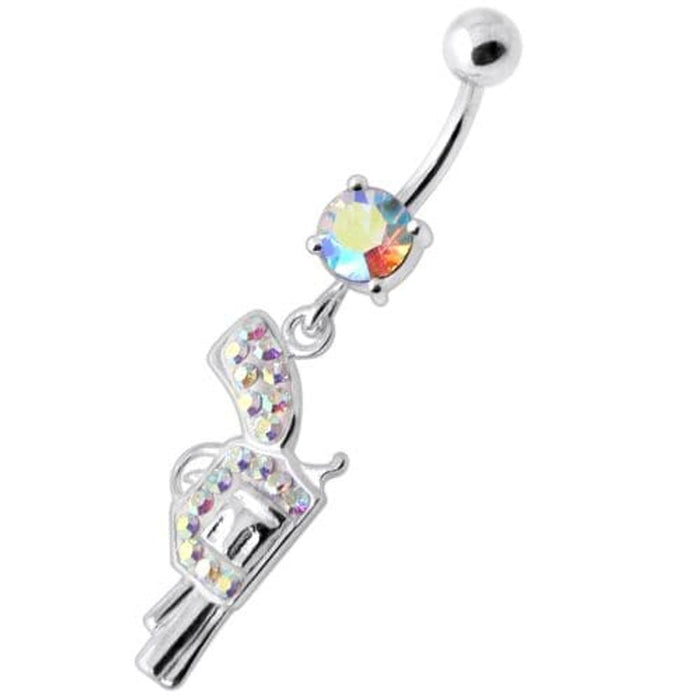 Multi Jeweled Dangling Gun Navel bar