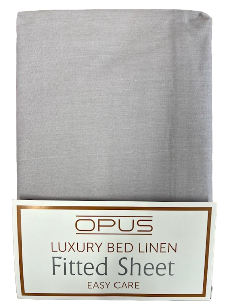 Opus Polycotton Bedding - Easy care, pink, silver, grey, navy, white, fitted & flat sheets, pillowcase pairs.