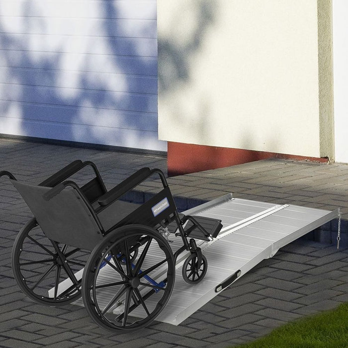 HOMCOM 183 x 72 cm Ramp Aluminum Folding Mobility Scooter Wheelchair Threshold