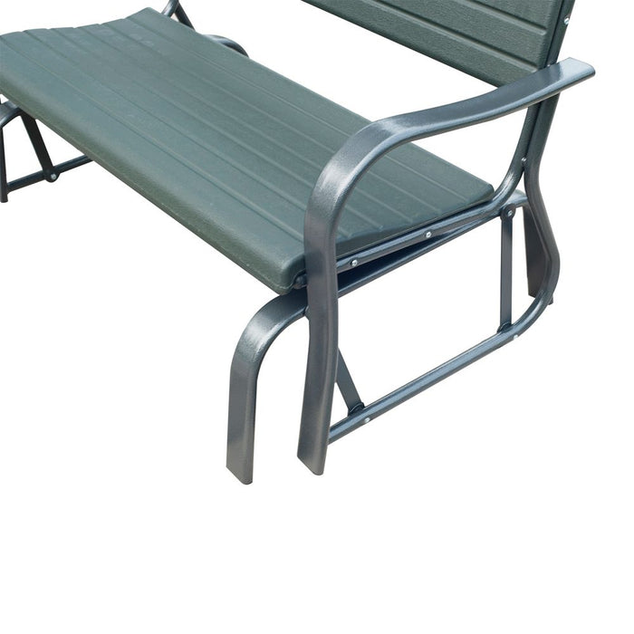 Durable Metal Outdoor Garden Rocker Bench - Green