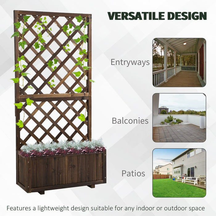 Premium Wood Garden Planter with Trellis for Climbing Plants - High-Quality Outdoor Decor and Planting Solution