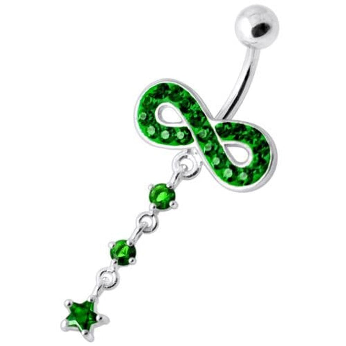 Infinity with Star Jeweled Navel Ring