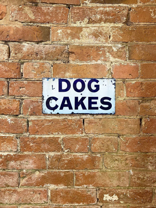 Vintage Metal Wall Sign - Dog Cakes Blue