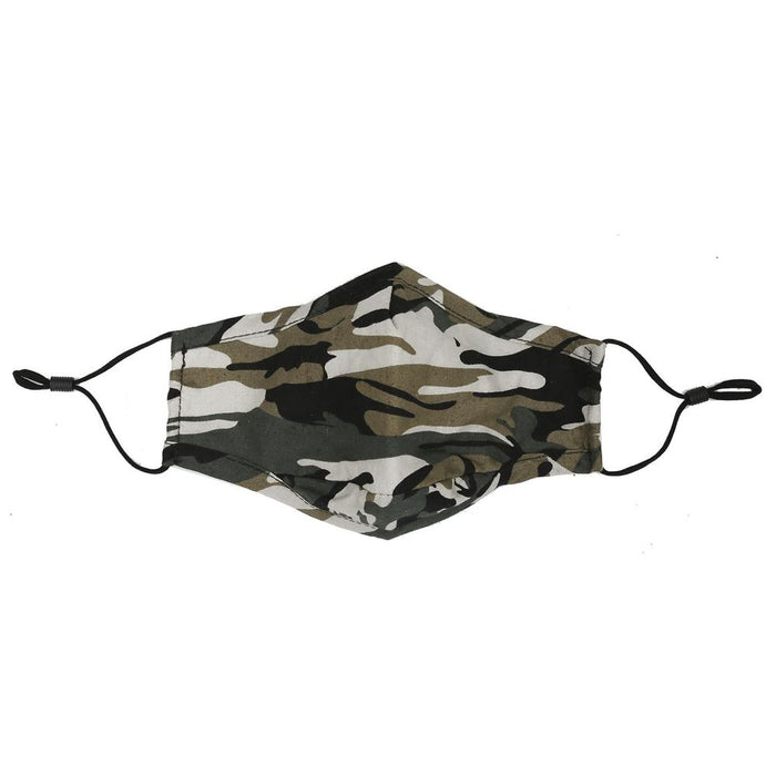 Termin8 Kids Camo Face Mask - Green, High-Quality, Breathable, Washable, Protects from Dust, Pollution, Ages 6-12