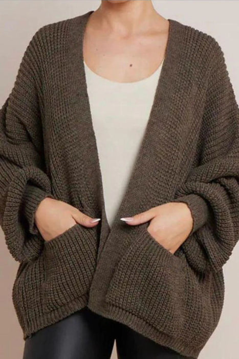 Crop Balloon Pocket Cardigan