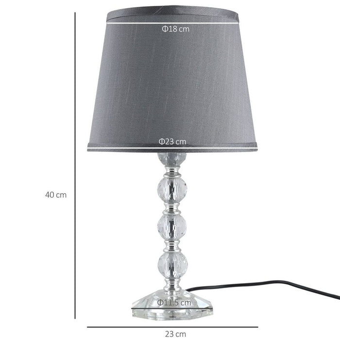 Sparkling Crystallite Table Lamp - Elegant Glass Base, Beautiful Fabric Shade