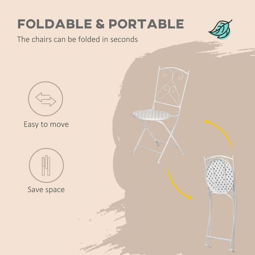 3 Piece Garden Bistro Set w/ Mosaic Top for Patio, Balcony, Poolside