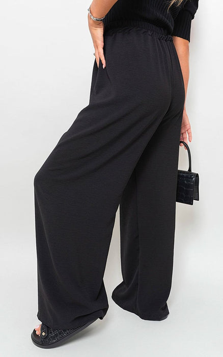 Effortlessly Chic Drawstring Waist Wide Leg Trouser