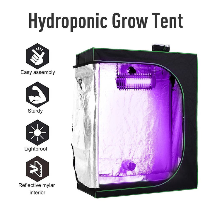 120Lx60Wx150Hcm Hydroponic Reflective Mylar Green Room Grow Tent - High Quality, Climate Control