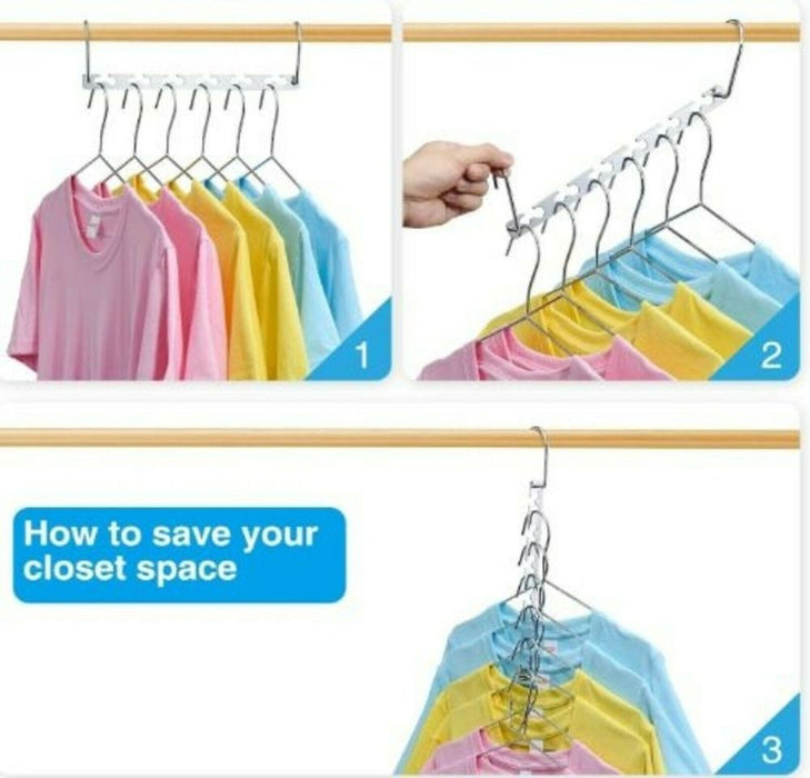 Metal Hangers Space Saving Hangers For Closet, Magic Clothes Wardrobe Clothing Organizer - Design Y