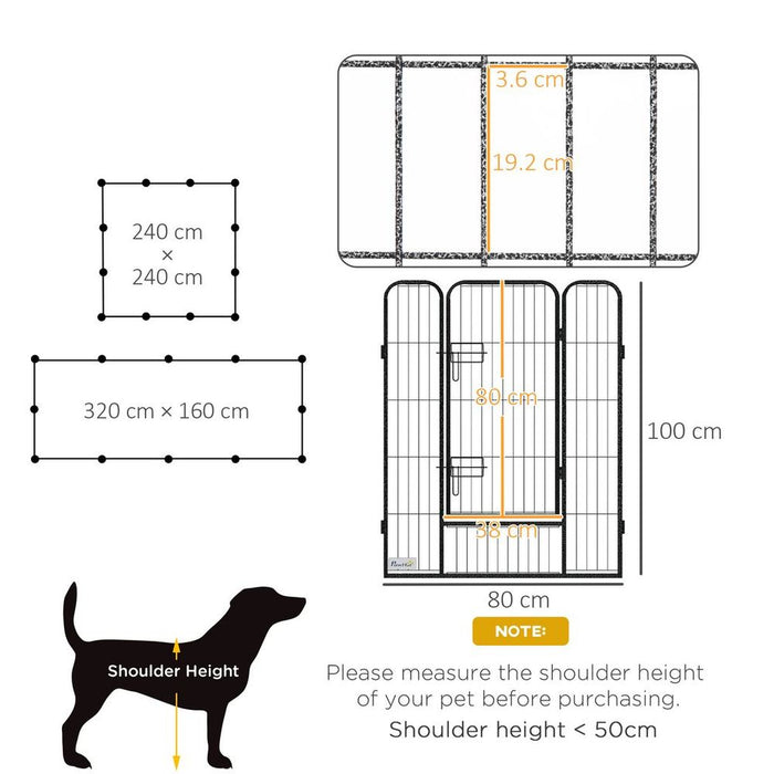 Durable 12-Panel Puppy Play Pen for Indoor/Outdoor Pet Exercise, High-Quality