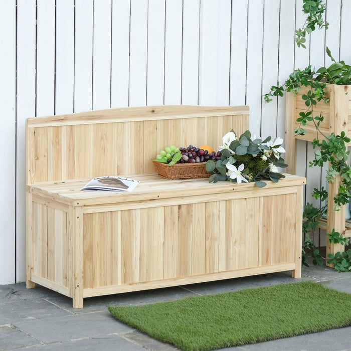 Outdoor Garden Bench & Storage: Wood Deck Seating & Arch Design