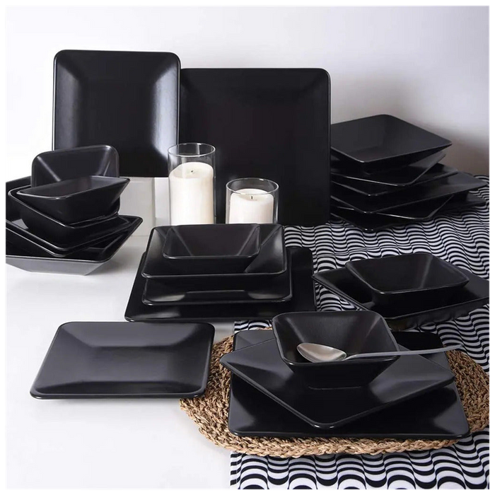 Ceramic Serving Plate&Platter Black Pearl Black 25x25cm