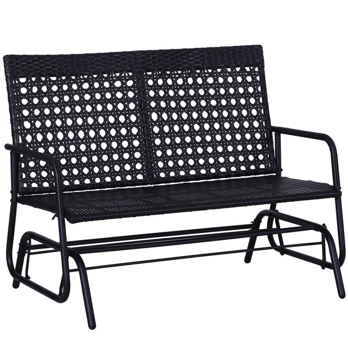 Premium 2 Seater Wicker Glider Bench: Patio Garden Armchair for Ultimate Relaxation