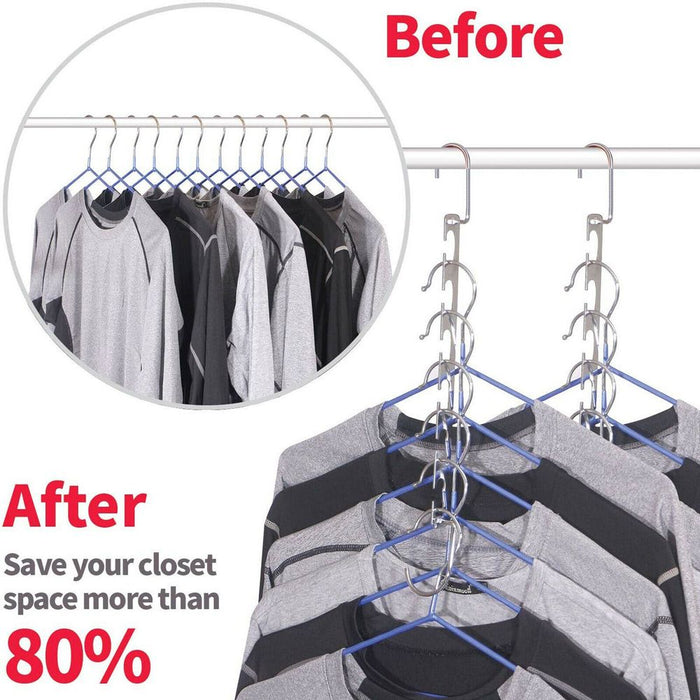 Space Saving Hangers Holder Clothing Rack Hanger Multiple Hangers - Magic Space Saver Wardrobe Organiser Hangers - Design U