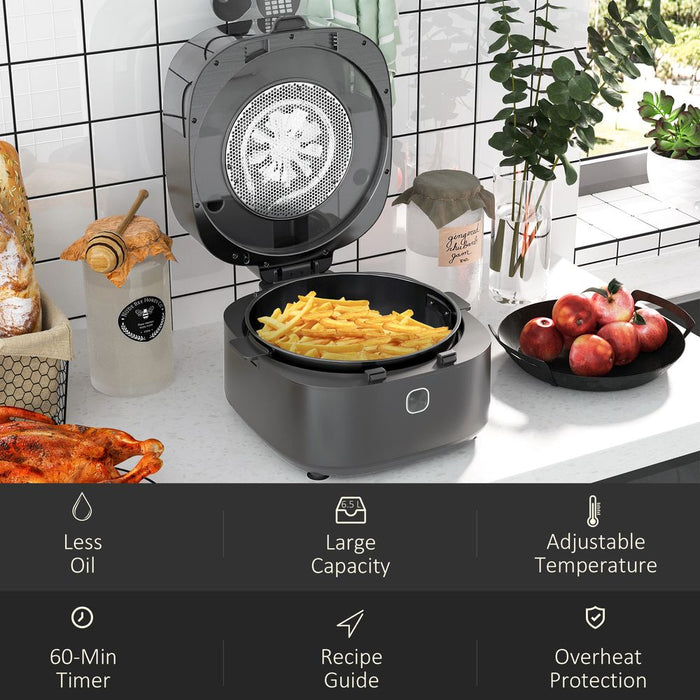 6.5L Airfryer Oven + Recipes | 60-Min Timer | Adjustable Temp 1350W | Professional Quality