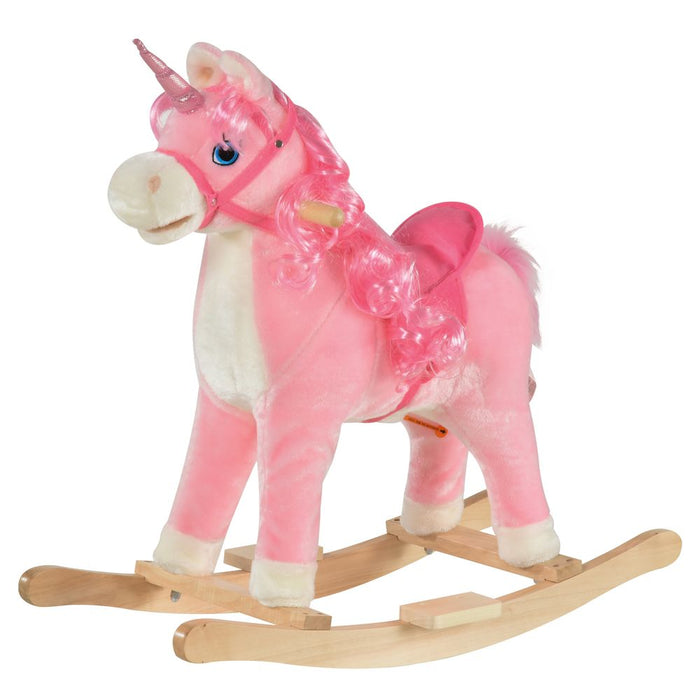 Interactive Rocking Unicorn Ride-On Horse with Moving Mouth & Tail Sounds 36-72 Mnths