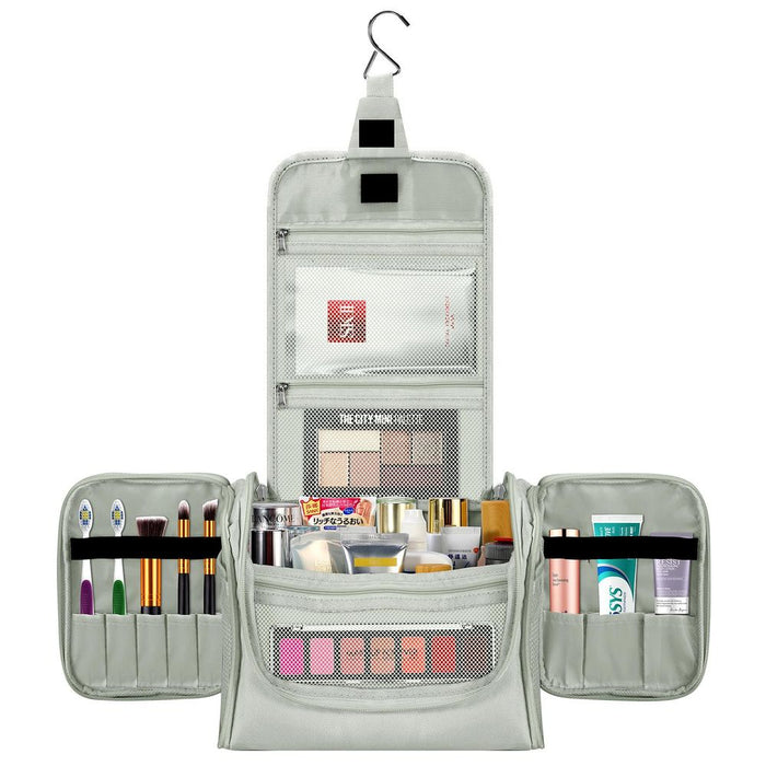 VINSANI Toiletry Bag L.GREY - Organiser for Bathroom, Travel, Makeup - High Quality, Space Saving