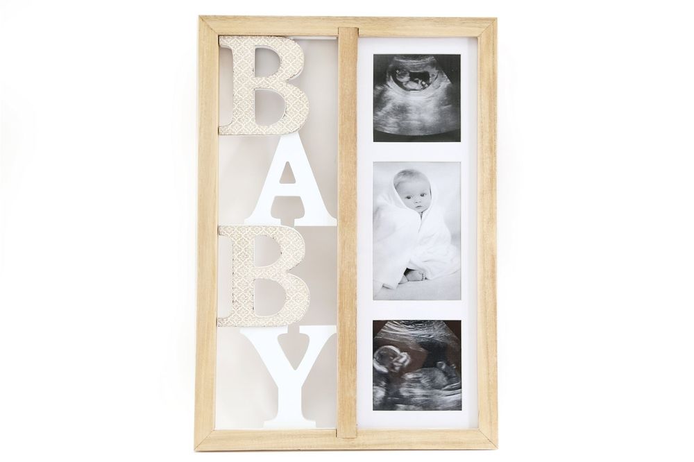 Premium Baby Three Photo Wood Frame 43cm - Best Quality Nursery Decor & Keepsake