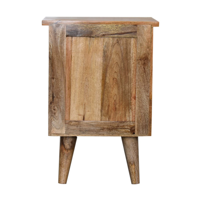 Artisan Furniture Solid Wood Oak-ish Bedside, Brown, 2 Drawers