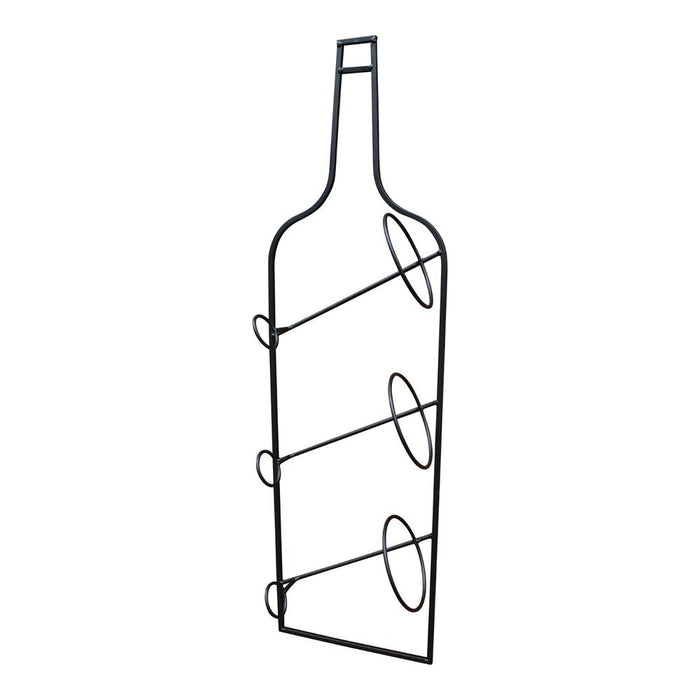 Sleek Wall-Mount Wine Holder - Store 3 Bottles Effortlessly