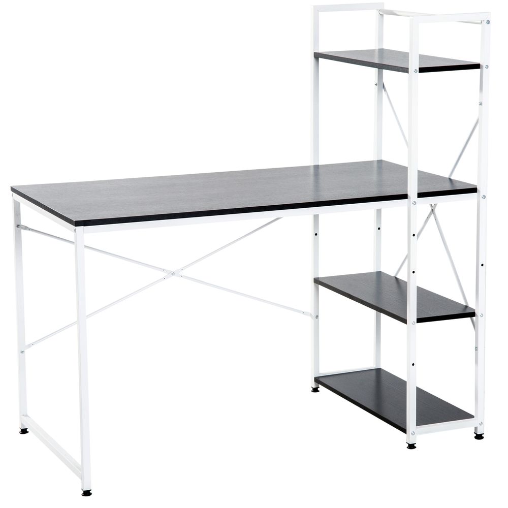 Work Computer Frame Computer Workstation Metal Frame-White/ Black Colour — InStock