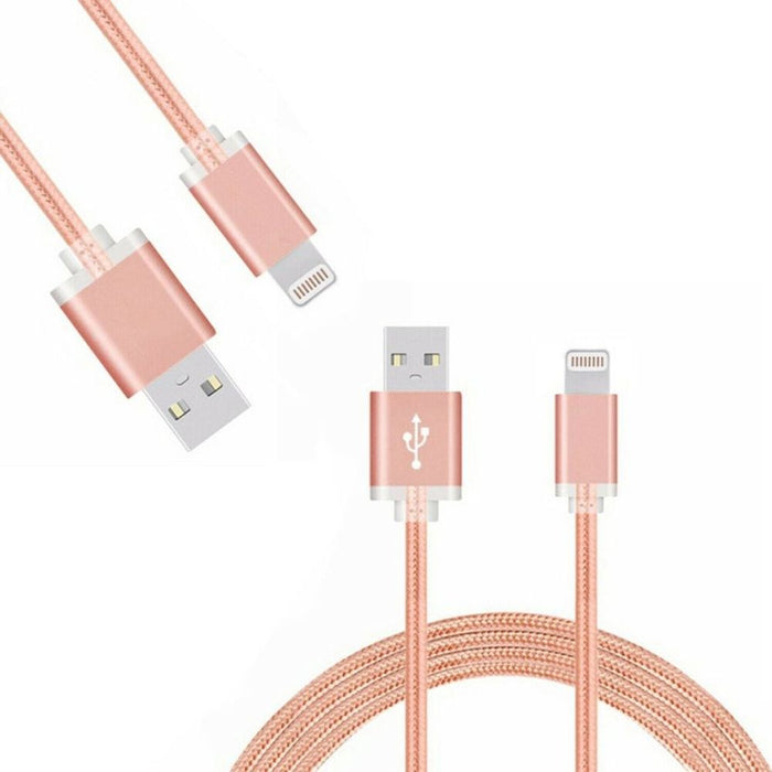 FX Powabud Nylon Braided USB Data Cable for Phone [Rose Gold]