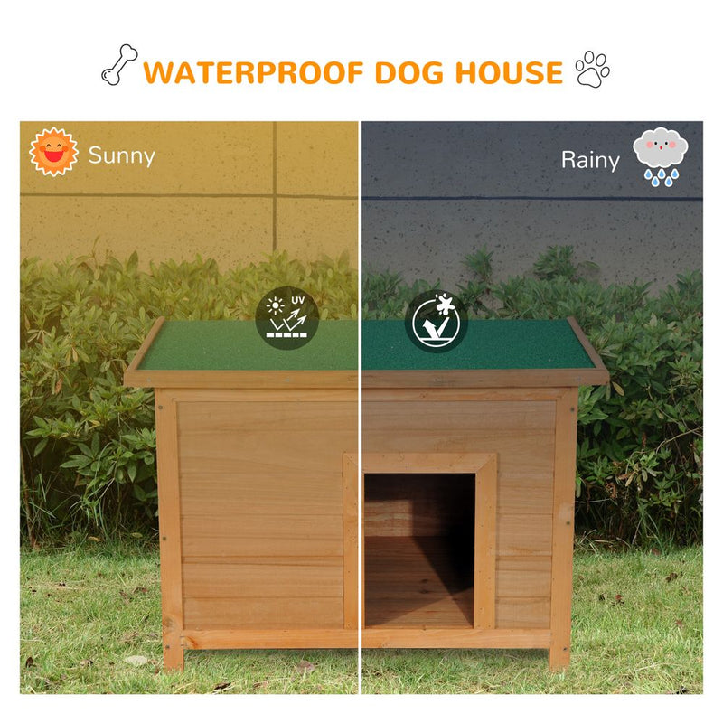 PawHut Wooden Dog Kennel Elevated Dog Pet House w/ Open Top 85W x 58D x 58H cm