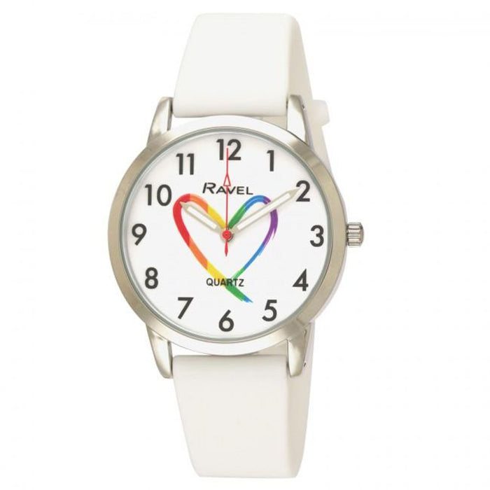 Ravel Girls Sports Pride Matters White Silicone Watch R1812.4M