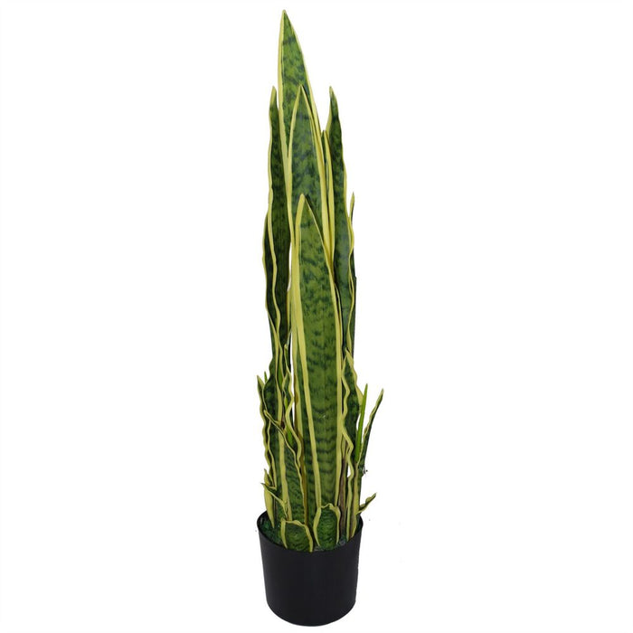 Stunning 90cm (3ft) Artificial Sansevieria Yellow Green Indoor Plant - Large