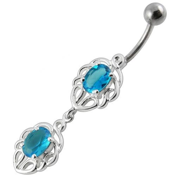 Fancy Jeweled Dangling Belly Ring