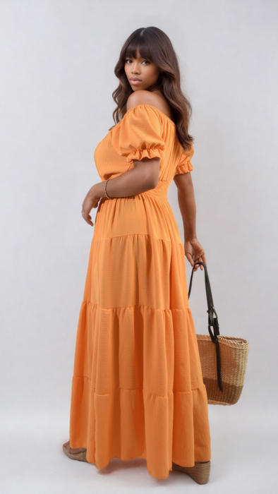 Emmy Smocked Waist Tiered Midi Dress - Elegant, Versatile, and Flattering Silhouette for Any Occasion