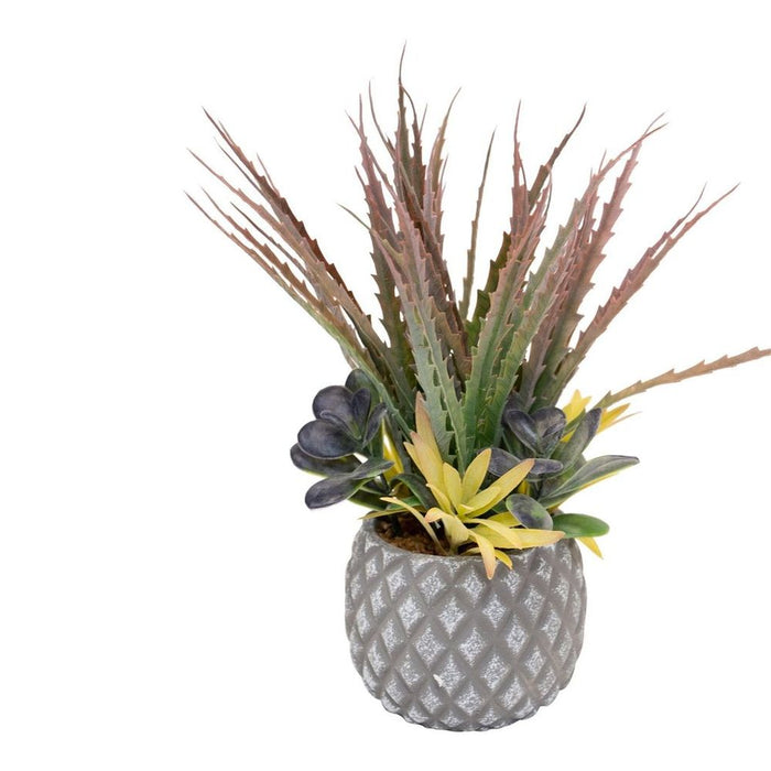 Modern Grey Pot with Artificial Succulents - Perfect Decor Piece