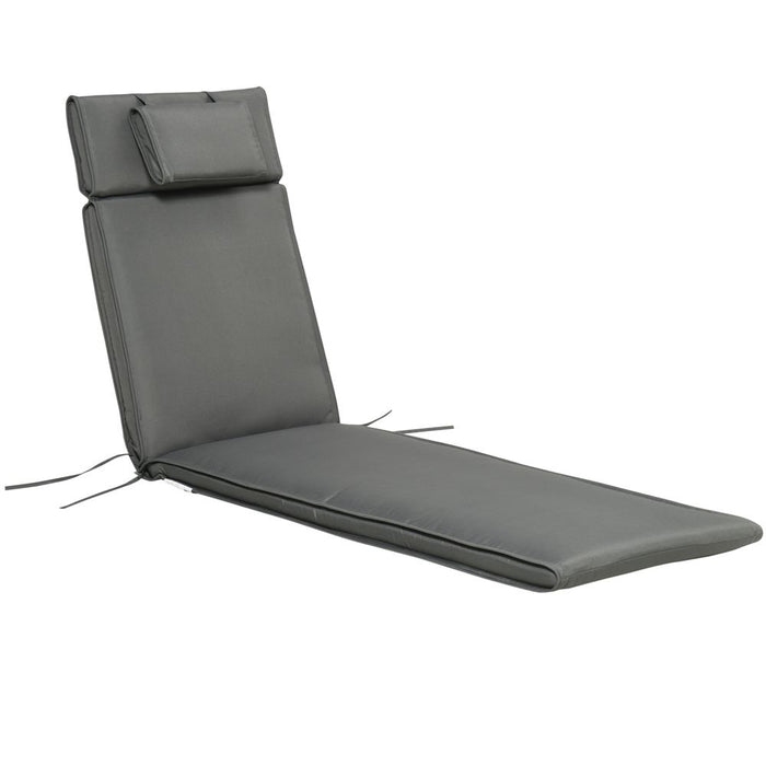 Premium Grey Sun Lounger Cushion for Ultimate Comfort - Indoor/Outdoor - High-Quality - Fade-Resistant - Ties for Secure Fit