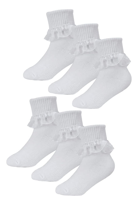 Baby Girls 6 Pack Organza Lace Socks