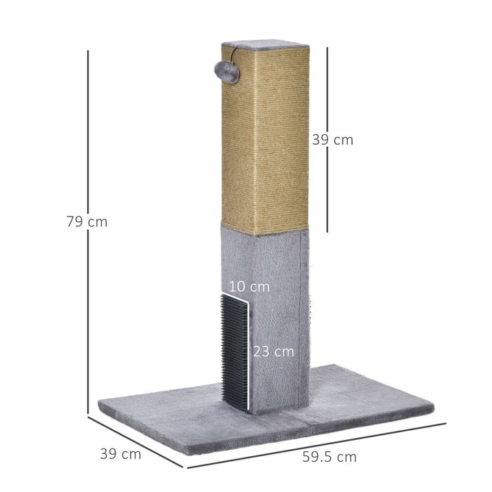 Premium Cat Scratching Post - Durable, Grey Scratcher Tree - 79cm - Activity Centre for Cats