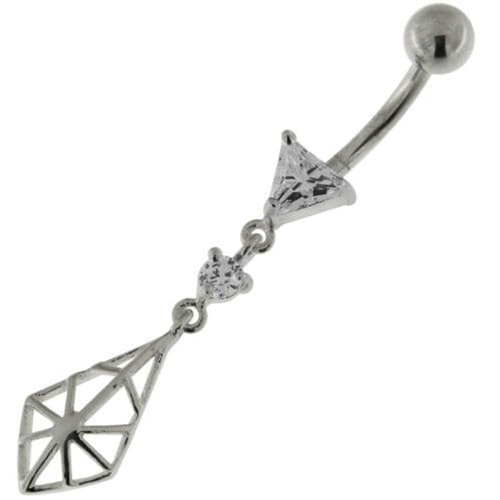 925 Sterling Silver Spider web Belly Button Ring