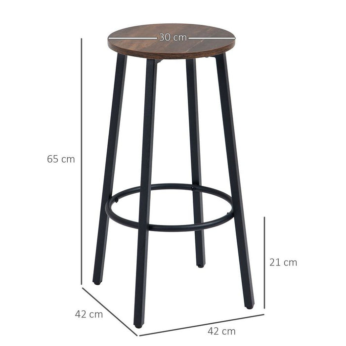 High-Quality, Industrial-Style Bar Stools Set of 2 - Perfect for Kitchen & Dining Room